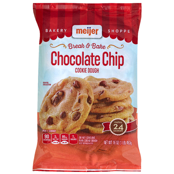 slide 1 of 1, Meijer Break N Bake Chocolate Chip Cookies, 16 oz