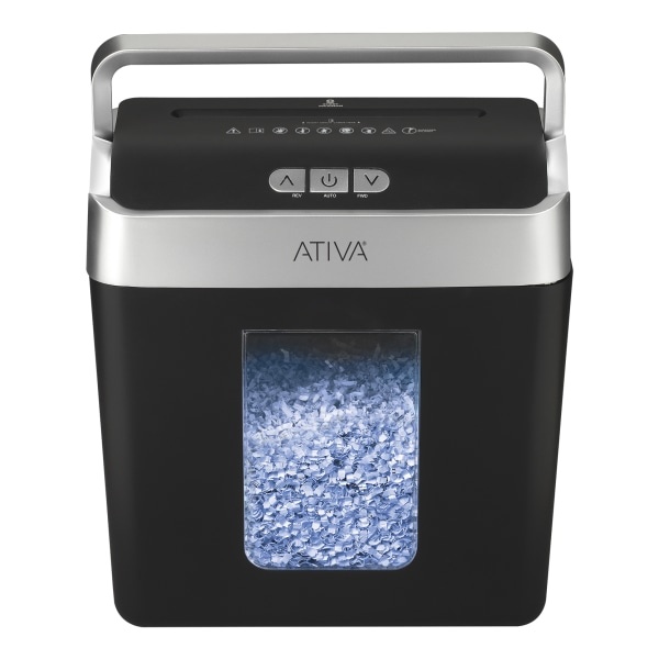 slide 1 of 6, Ativa 8 Sheet Micro-Cut Lift-Off Shredder With Handle, Omm83B, 1 ct