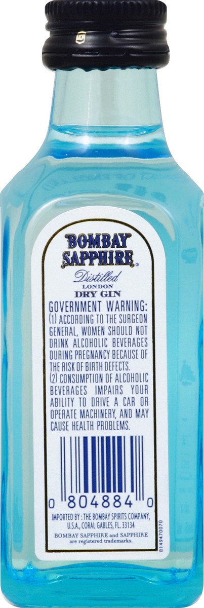 slide 2 of 7, Bombay Sapphire Gin 47% 5Cl/50Ml, 50 ml