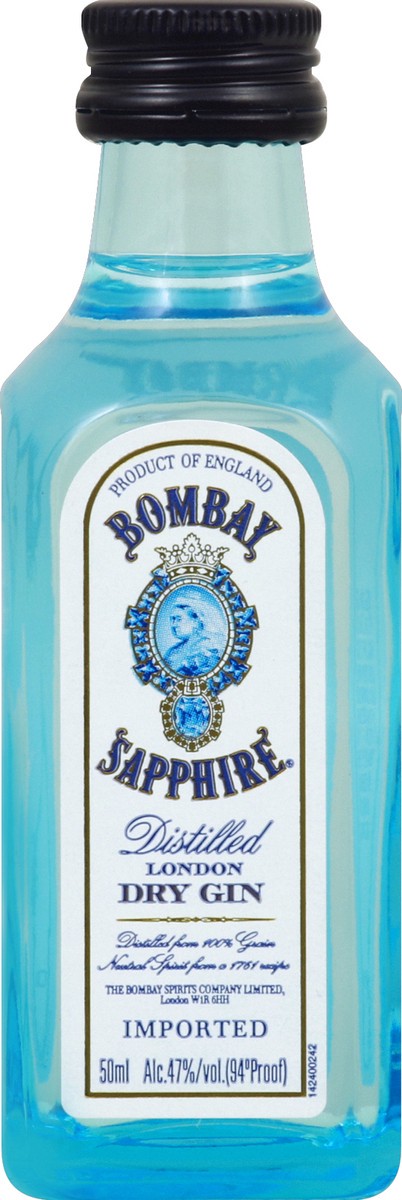 slide 6 of 7, Bombay Sapphire Gin 47% 5Cl/50Ml, 50 ml