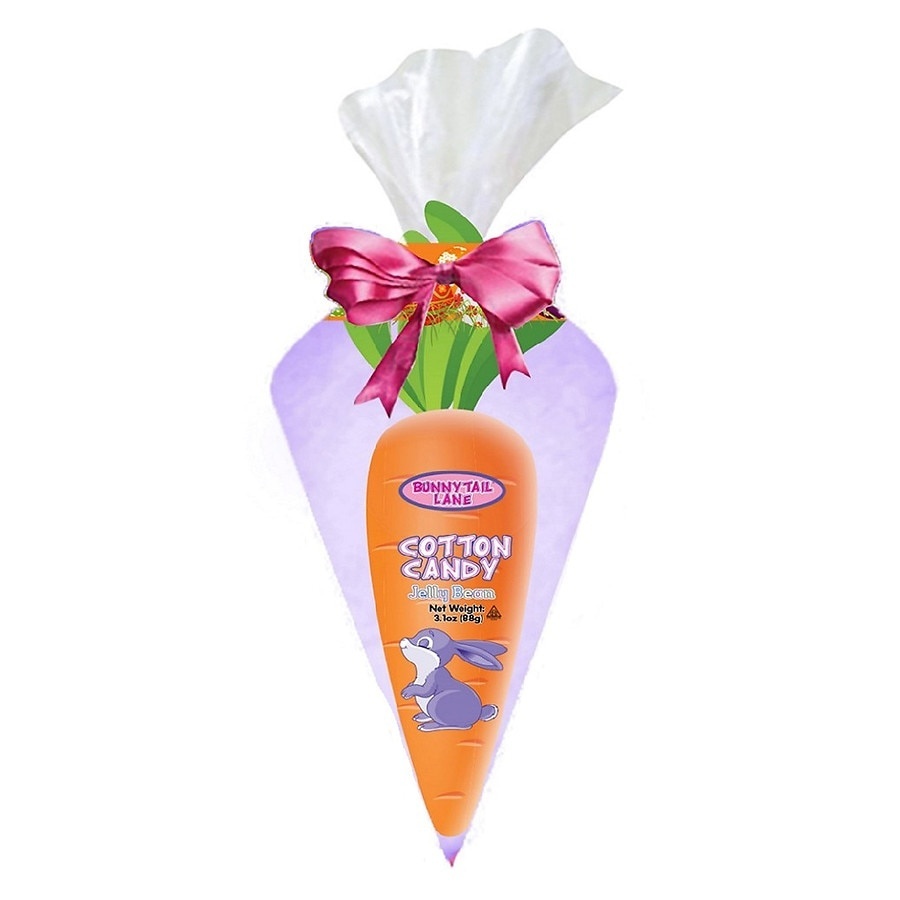 slide 1 of 1, Bunnytail Lane Jelly Bean Flavor Jumbo Carrot Cone Cotton Candy, 3.1 oz., 6 ct; 3.1 oz