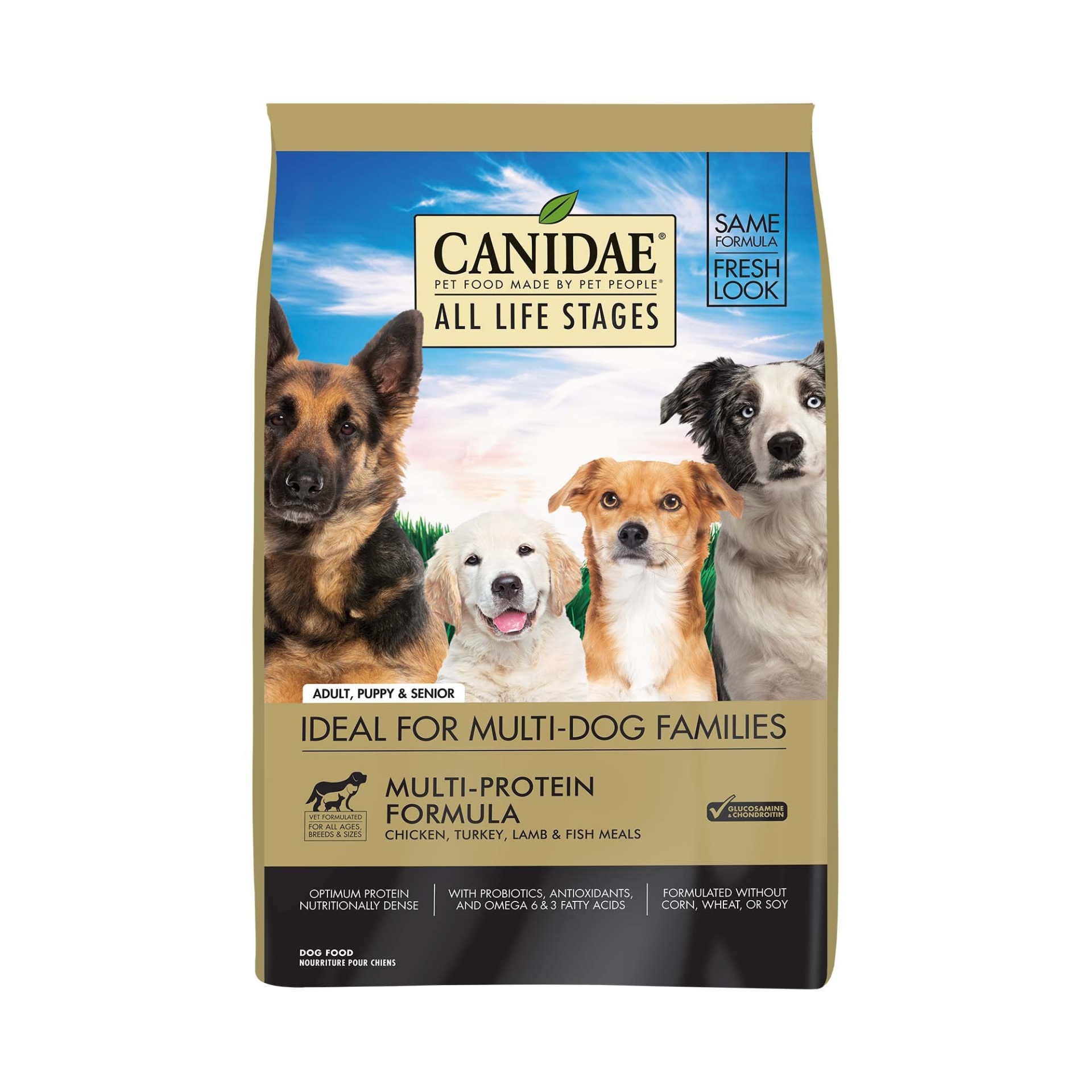 slide 1 of 1, CANIDAE All Life Stages Multi-Protein Formula Chicken, Turkey, Lamb & Fish Meals Dog Food, 5 lb