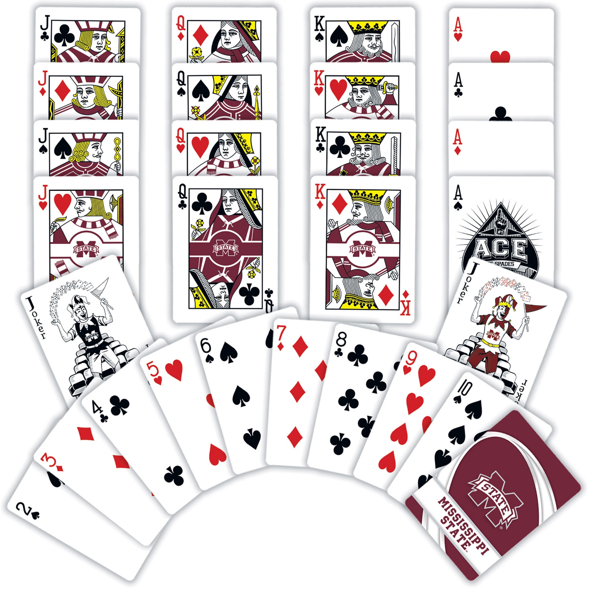 slide 2 of 4, NCAA Mississippi State University Playing Cards, 1 ct