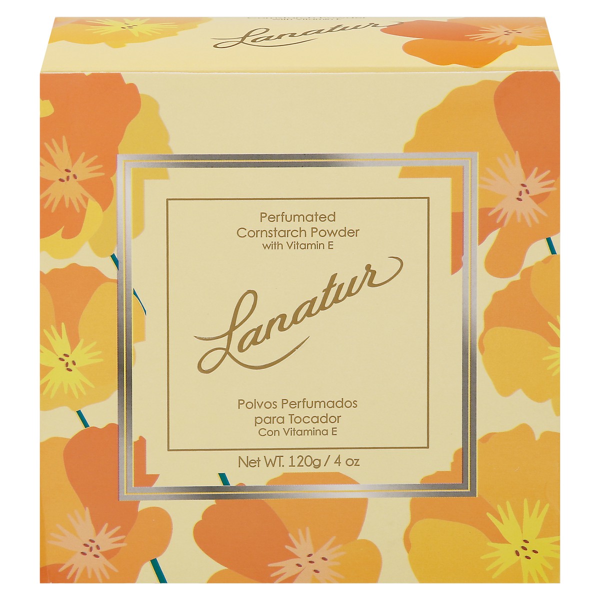 slide 1 of 9, Lanatur Perfumated Cornstarch Powder with Vitamin E 4 oz, 4 oz