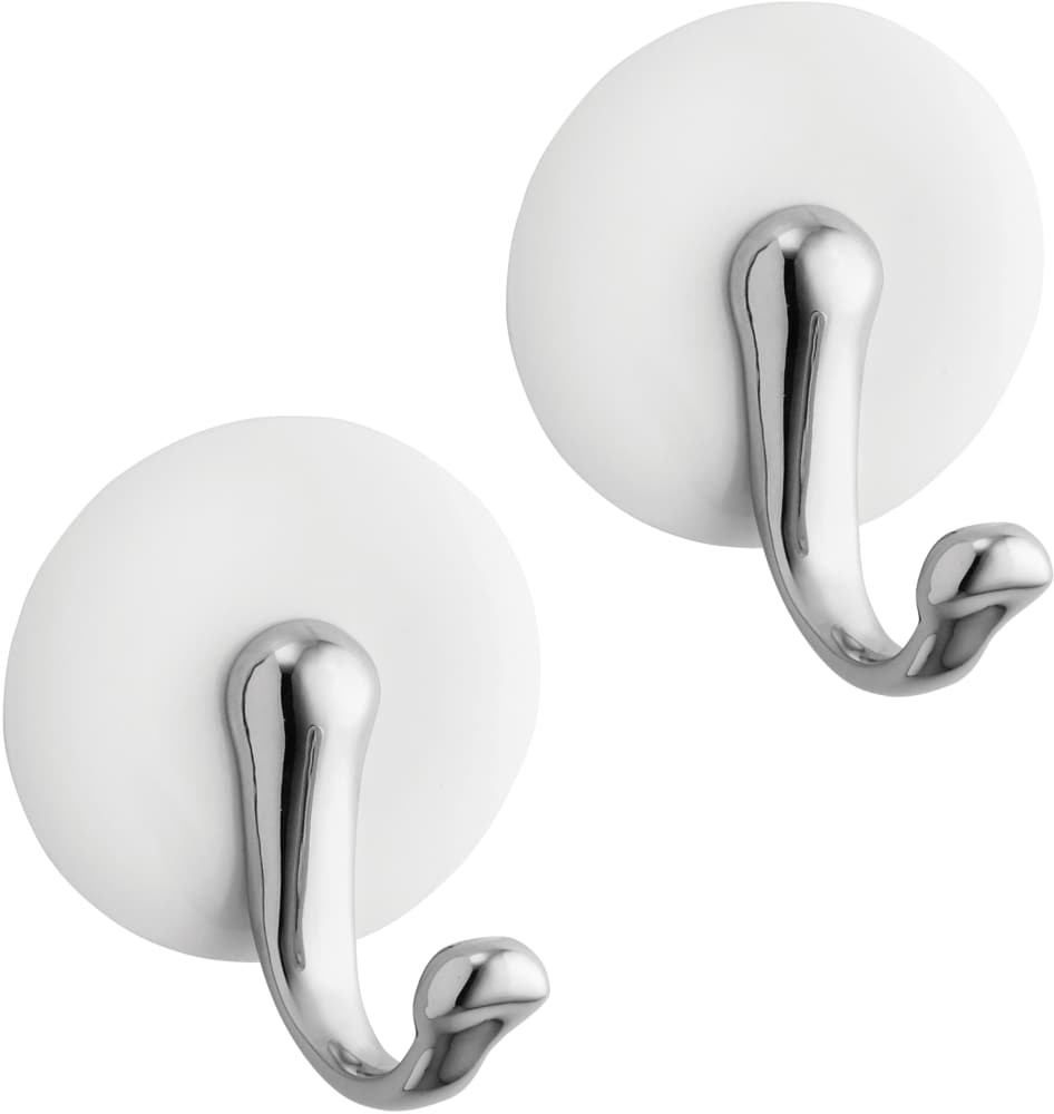 slide 1 of 1, InterDesign York Hooks - White/Silver, 2 ct