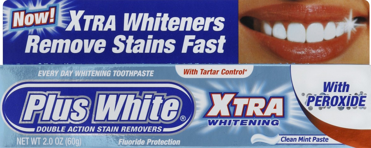 slide 5 of 6, Plus White Every Day Whitening Toothpaste with Tartar Control, Clean Mint Paste, 2 oz