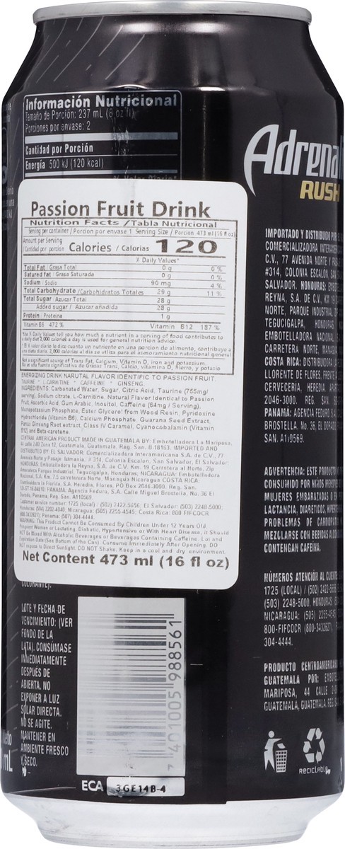 slide 13 of 13, Adrenaline Rush Passion Fruit Energy Drink- 16 fl oz, 16 fl oz