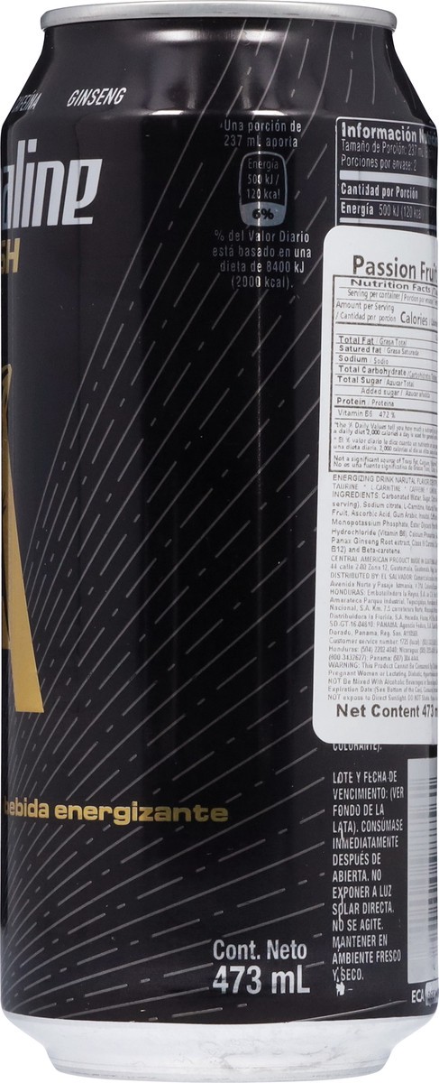 slide 2 of 13, Adrenaline Rush Passion Fruit Energy Drink- 16 fl oz, 16 fl oz