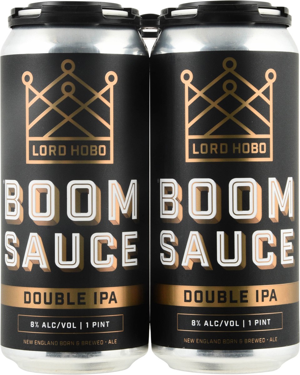 slide 5 of 12, Lord Hobo Double IPA Boom Sauce Beer 4 - 1 pt Cans, 4 ct; 16 oz