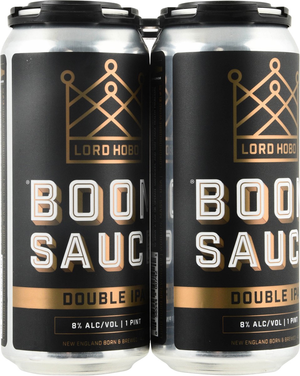 slide 7 of 12, Lord Hobo Double IPA Boom Sauce Beer 4 - 1 pt Cans, 4 ct; 16 oz