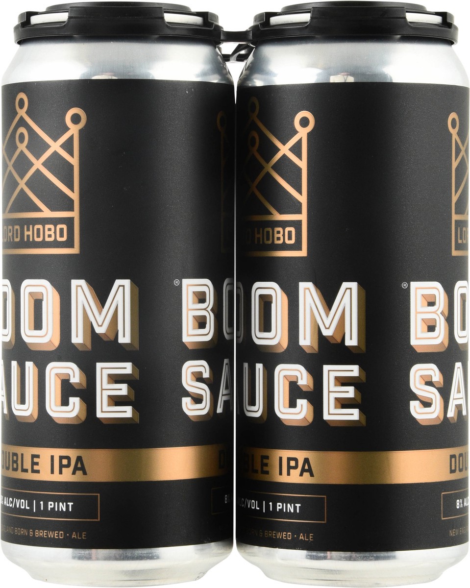 slide 4 of 12, Lord Hobo Double IPA Boom Sauce Beer 4 - 1 pt Cans, 4 ct; 16 oz