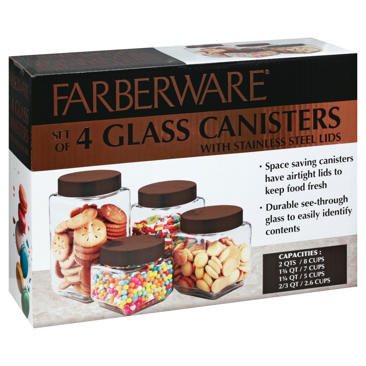 slide 9 of 10, Farberware Glass Canisters 1 ea, 1 ct