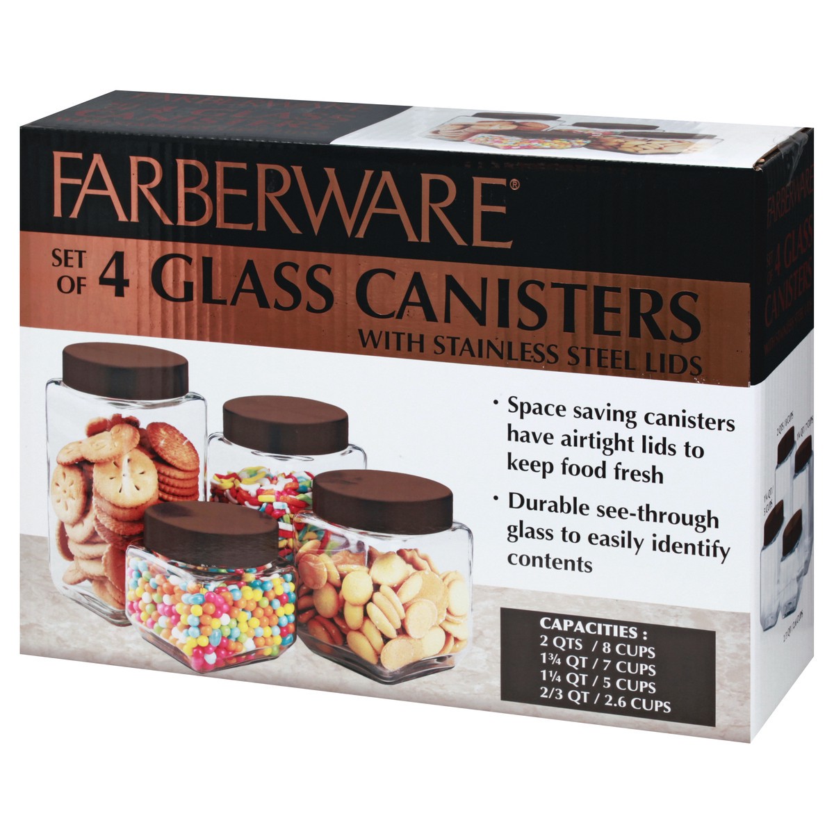 slide 4 of 10, Farberware Glass Canisters 1 ea, 1 ct