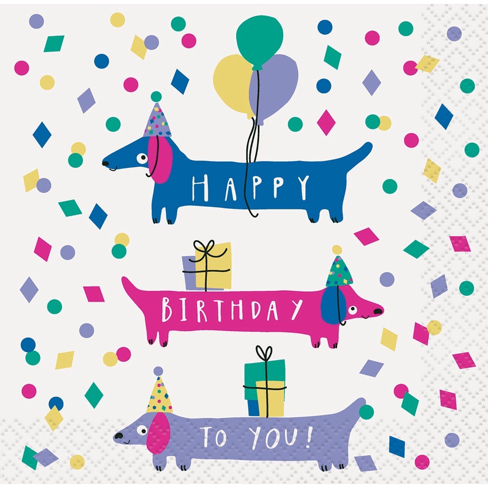 slide 1 of 1, Kroger Entertainment Essentials Pup Birthday Beverage Napkins - White, 24 ct