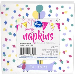 Kroger Entertainment Essentials Pup Birthday Beverage Napkins - White
