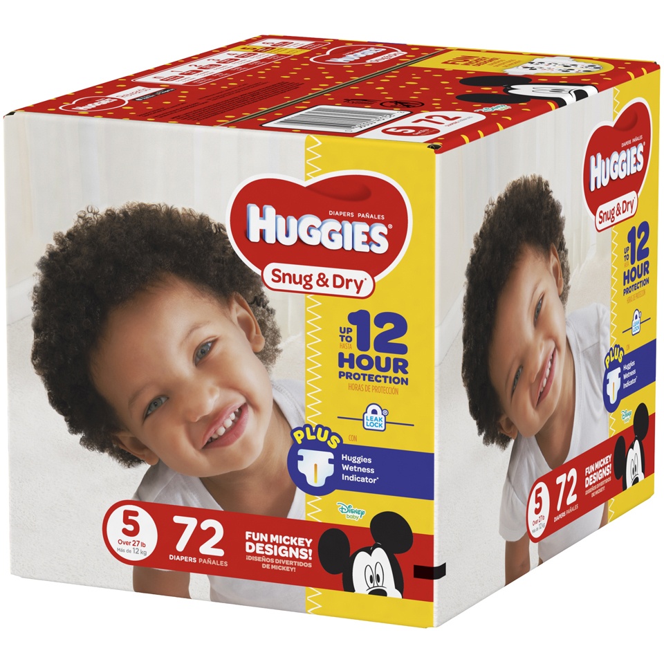 slide 3 of 3, Huggies Snug & Dry with Triple Layer Protection Diapers Size 5, 72 ct; Size 5