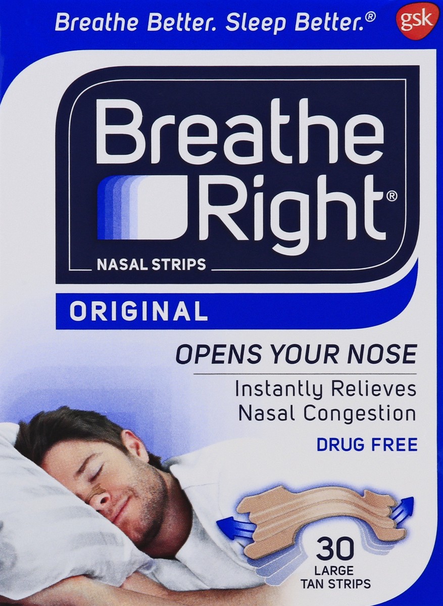 slide 1 of 11, Breathe Right Medium/Large Nasal Strips, 30 ct