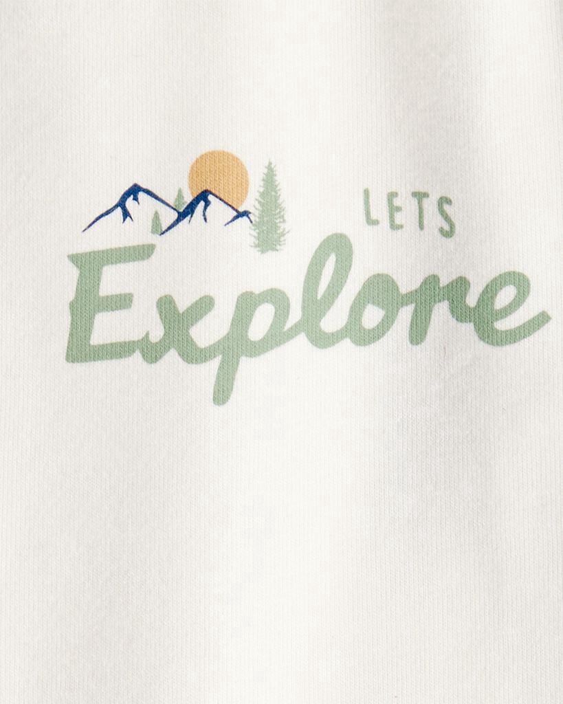 slide 5 of 5, Littleplanet Baby Girl Organic Cotton Let's Explore Long-Sleeve Tee Whitecap, Moss Green 18M, 1 ct