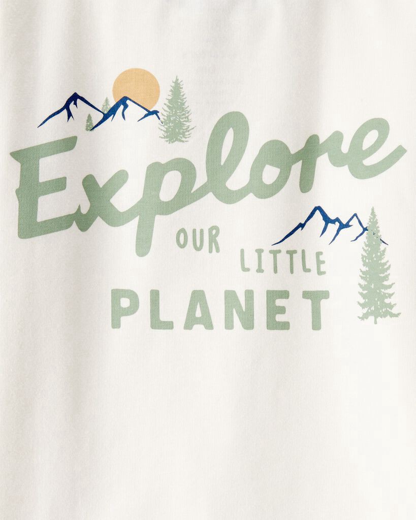 slide 2 of 5, Littleplanet Baby Girl Organic Cotton Let's Explore Long-Sleeve Tee Whitecap, Moss Green 18M, 1 ct