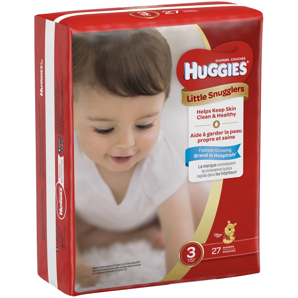 slide 2 of 3, Huggies Little Snugglers Couches Diapers, 27 ct