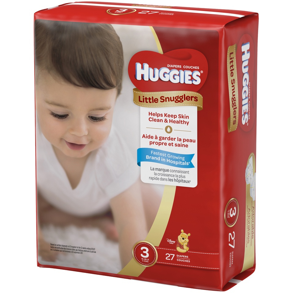 slide 3 of 3, Huggies Little Snugglers Couches Diapers, 27 ct