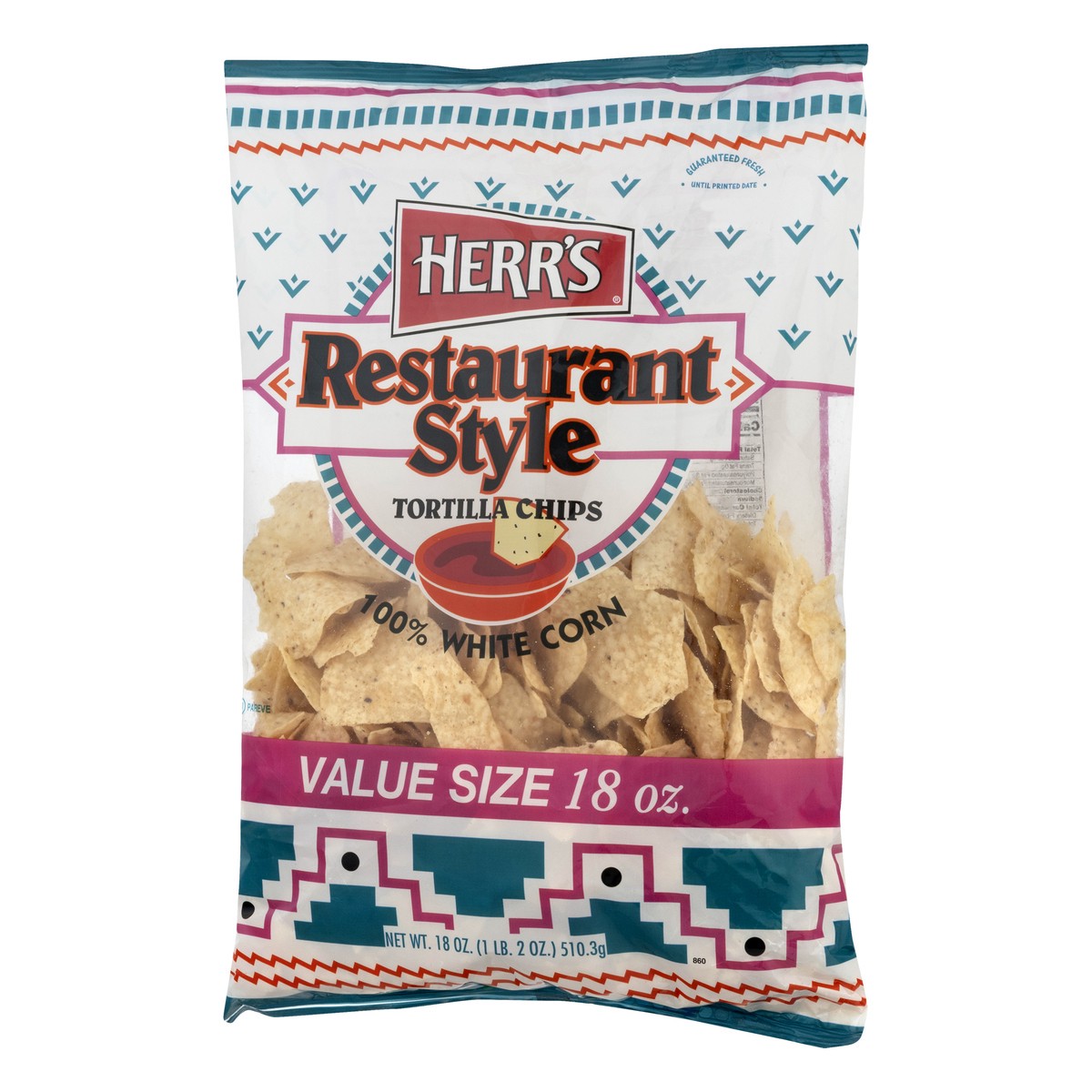 slide 3 of 10, Herr's Value Size White Corn Restaurant Style Tortilla Chips 18.0 oz, 18 oz