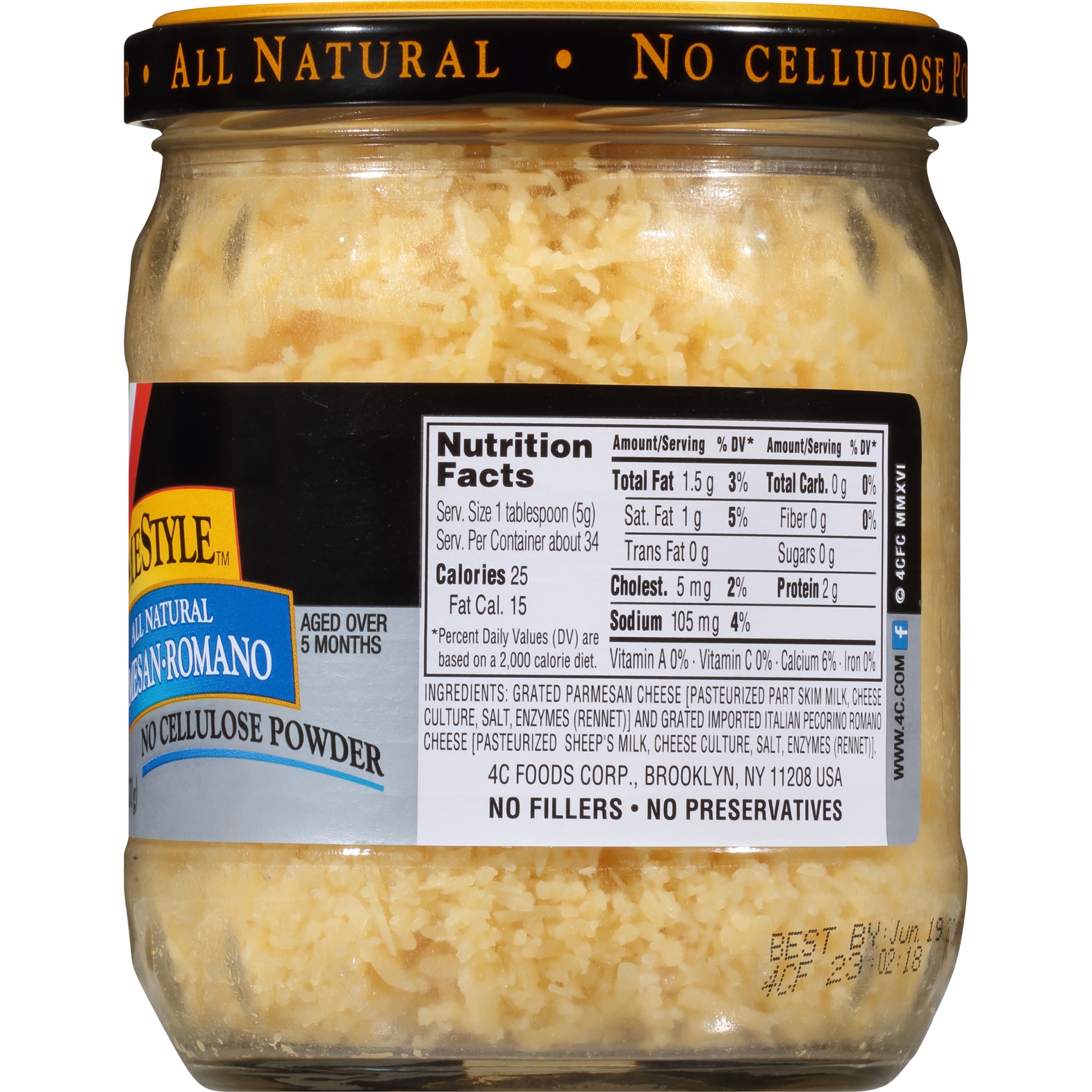 slide 3 of 6, 4C HomeStyle All Natural Parmesan-Romano Grated Cheese, 6 oz