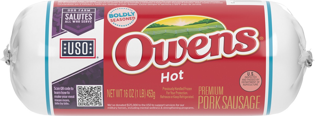 slide 6 of 9, Owens Hot Pork Sausage 16 oz, 16 oz