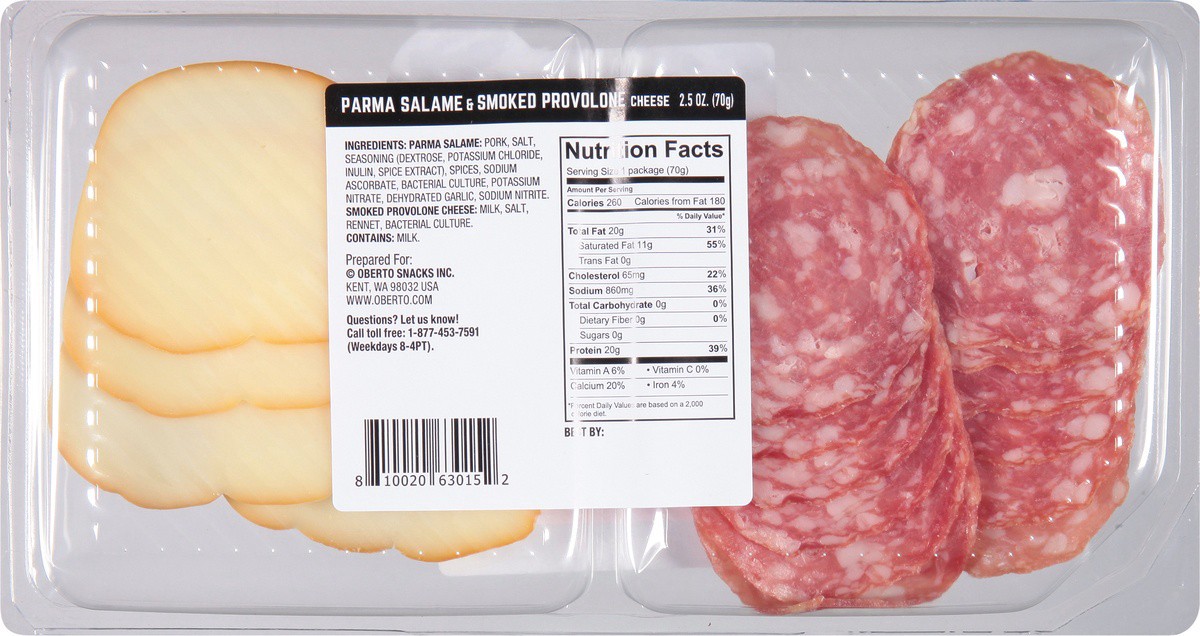 slide 4 of 9, Oberto Parma Salame & Smoked Provolone Cheese 2.5 oz, 2.5 oz