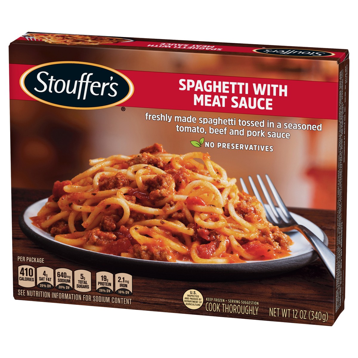 slide 6 of 12, Stouffer's Spaghetti with Meat Sauce Frozen Meal, 12 oz