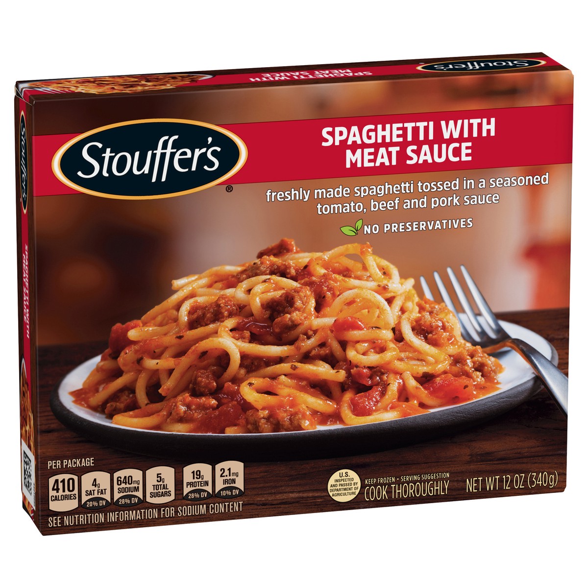 slide 1 of 12, Stouffer's Spaghetti with Meat Sauce Frozen Meal 12 oz., 12 oz