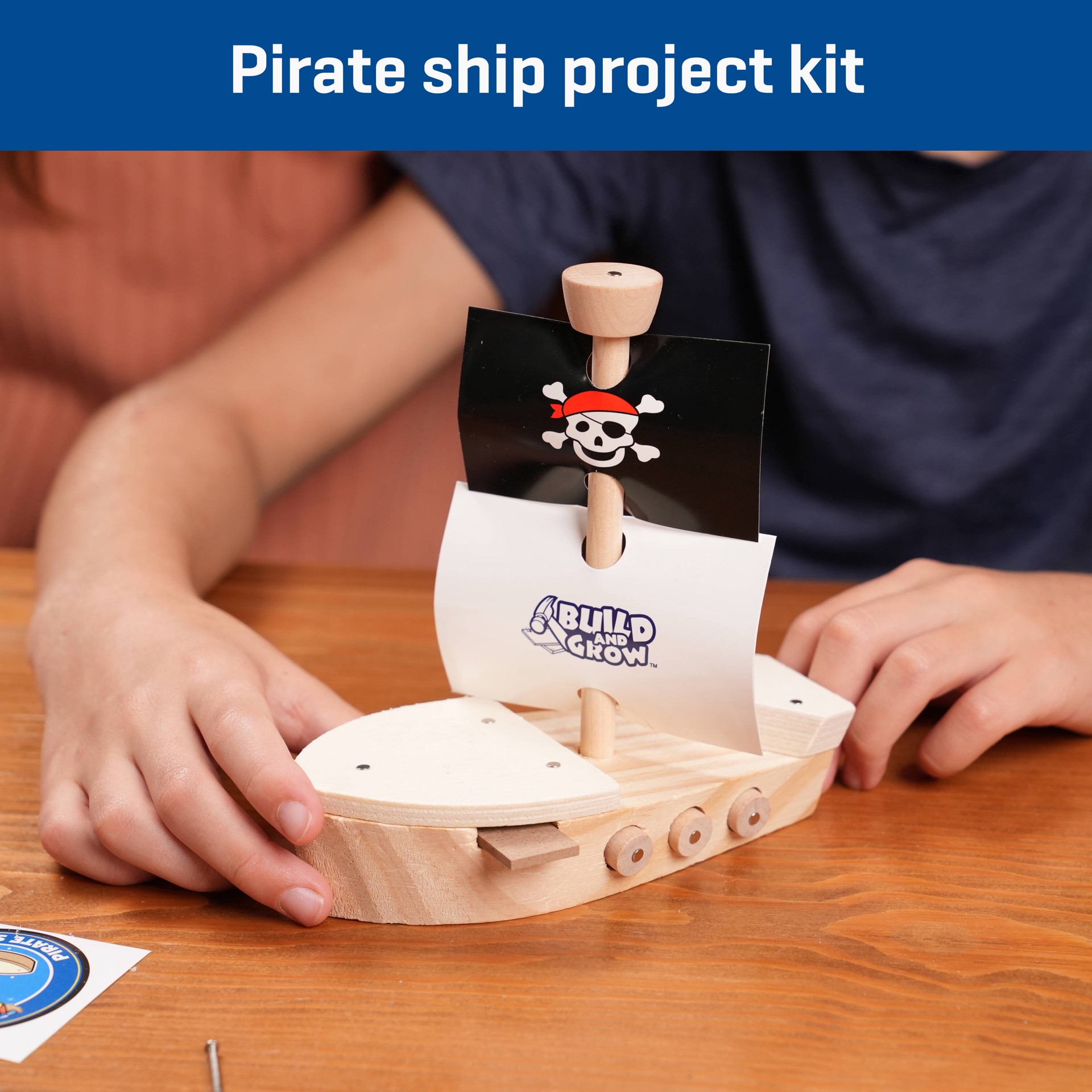 slide 4 of 6, Build and Grow Pirate Ship Kid's Project Kit, 1 ct