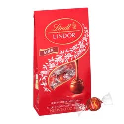 Lindt LINDOR Milk Chocolate Candy Truffles, Chocolates with Smooth, Melting Truffle Center, 5.1 oz. Bag