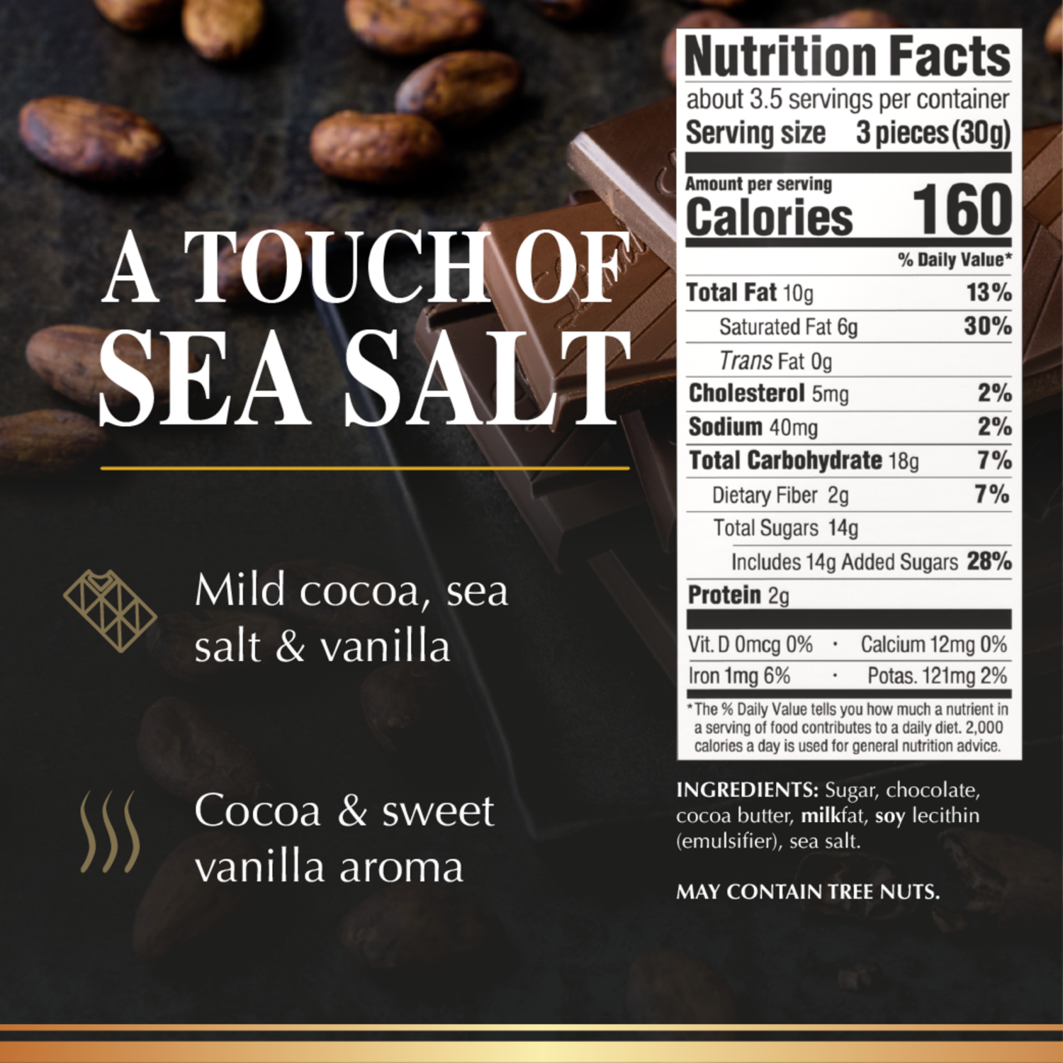 slide 2 of 5, Lindt Excellence Sea Salt Dark Chocolate 3.5 oz, 3.50 oz