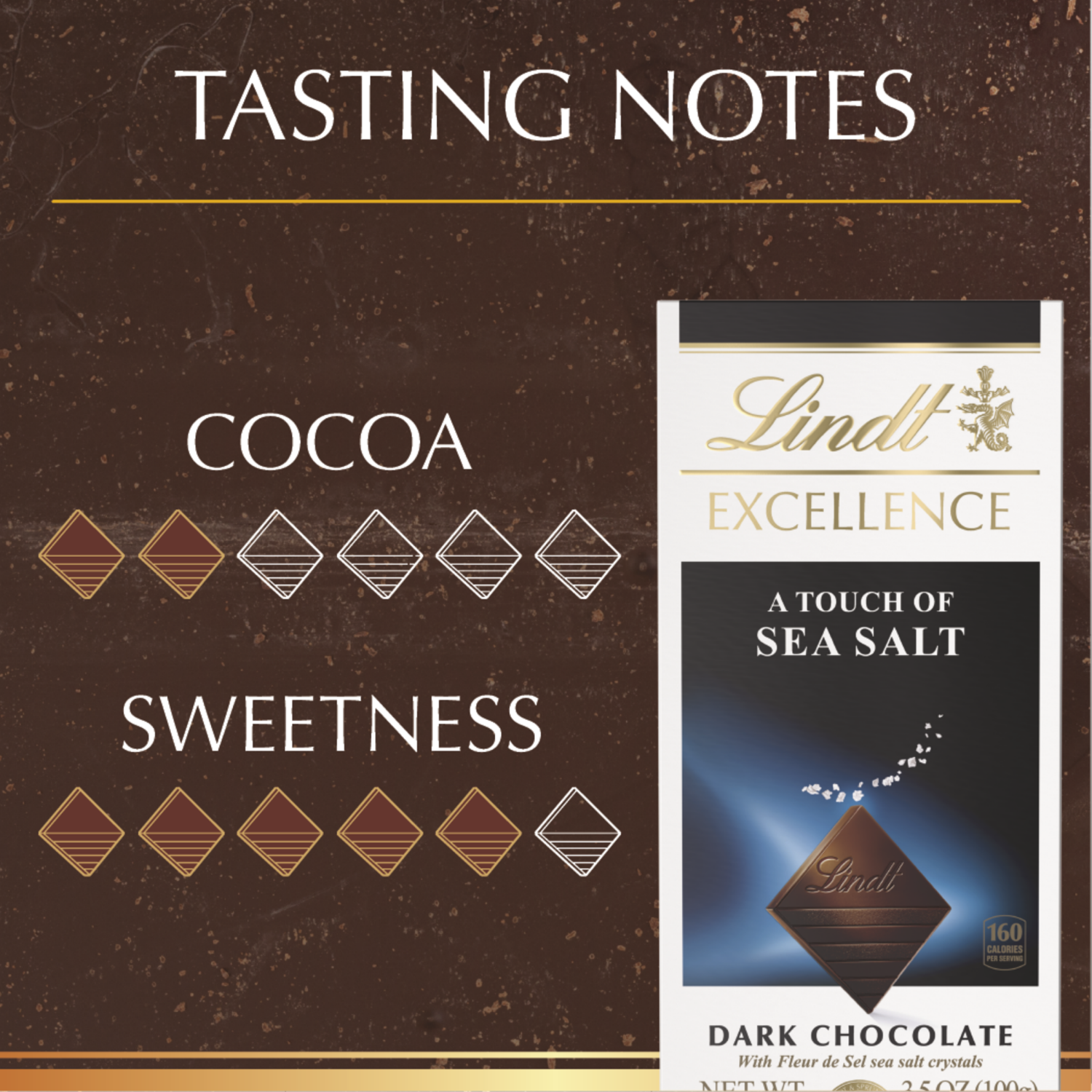 slide 3 of 5, Lindt Excellence Sea Salt Dark Chocolate 3.5 oz, 3.50 oz