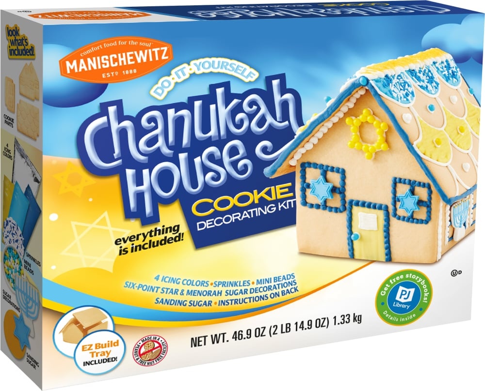 slide 1 of 1, Manischewitz Chanukah House Vanilla Cookie Decorating Kit, 47 oz