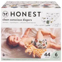 Honest 6 (35+ lbs) Rockin' Tot Diapers Size 6 44 ea