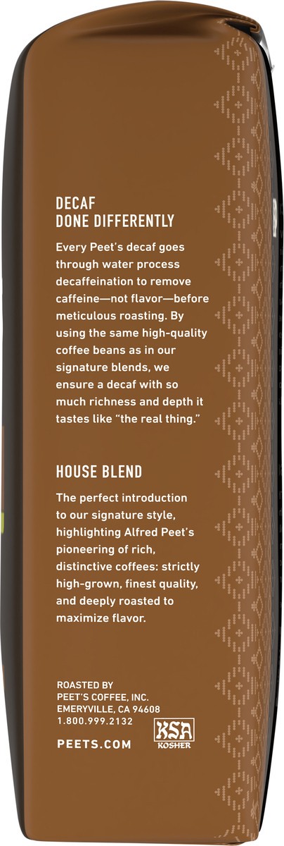 slide 4 of 9, Peet's Coffee Decaf Dark Roast Ground House Blend Coffee - 18 oz, 18 oz