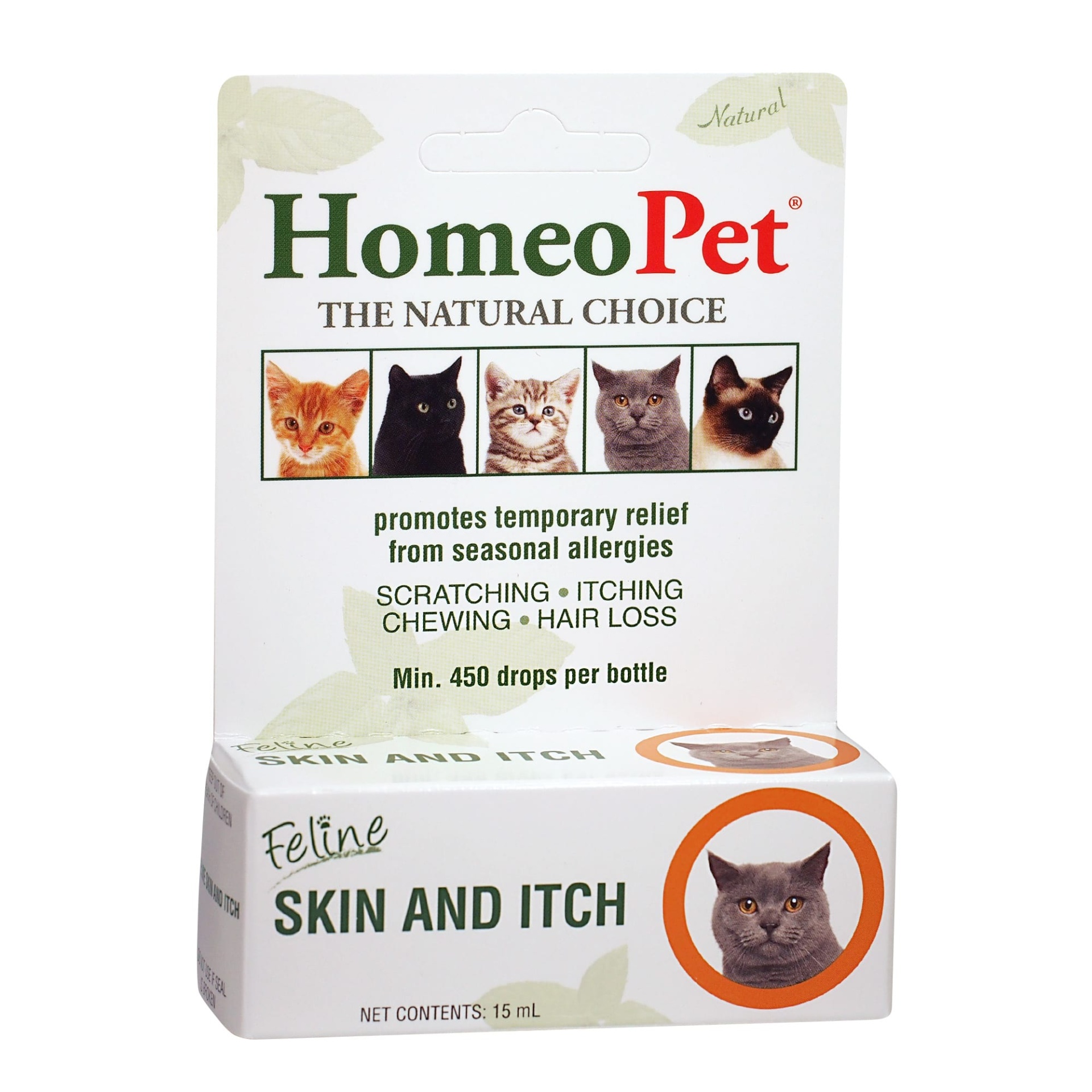 slide 1 of 1, HomeoPet Feline Skin & Itch Natural Cat Coat Enhancer, 15 mg