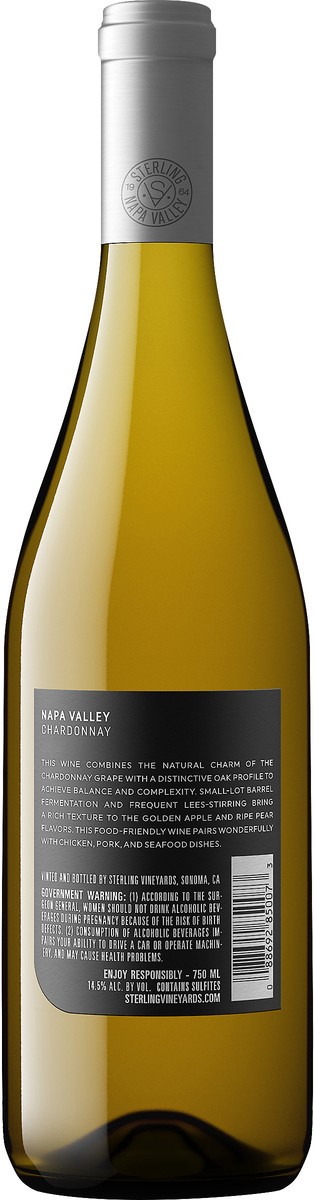 slide 3 of 5, Sterling Vineyards Sterling Chardonnay, 750 ml