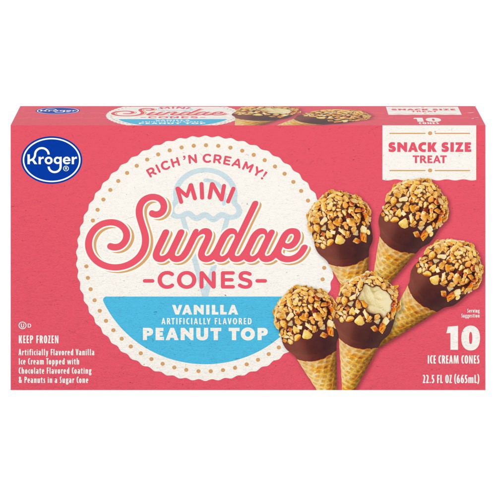 slide 1 of 4, Kroger® Mini Vanilla Sundae Cones, 10 ct