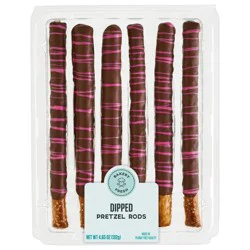 Bakery Fresh Valentine's Day Milk Chocolaty Pretzel Rods With Pink Drizzle