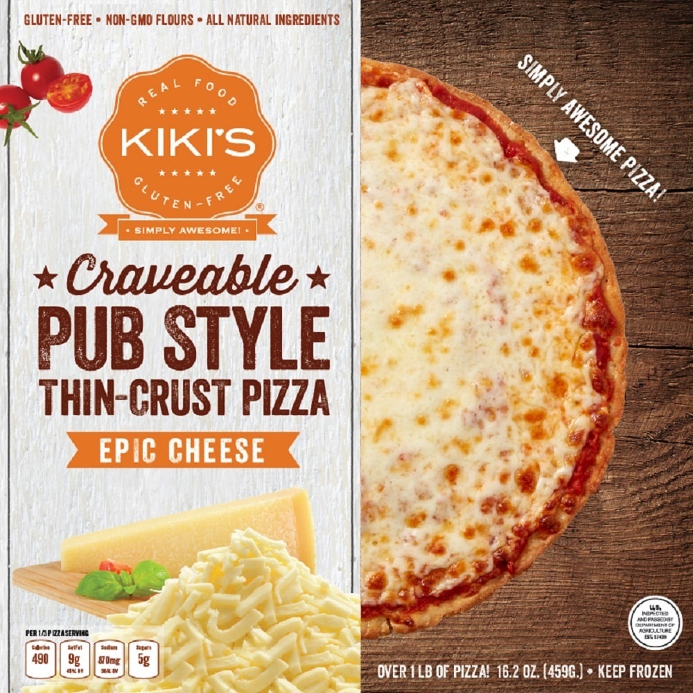 slide 1 of 1, Kiki's Kikis Gluten Free Pub Style Epic Cheese Thincrust Pizza, 16.2 oz