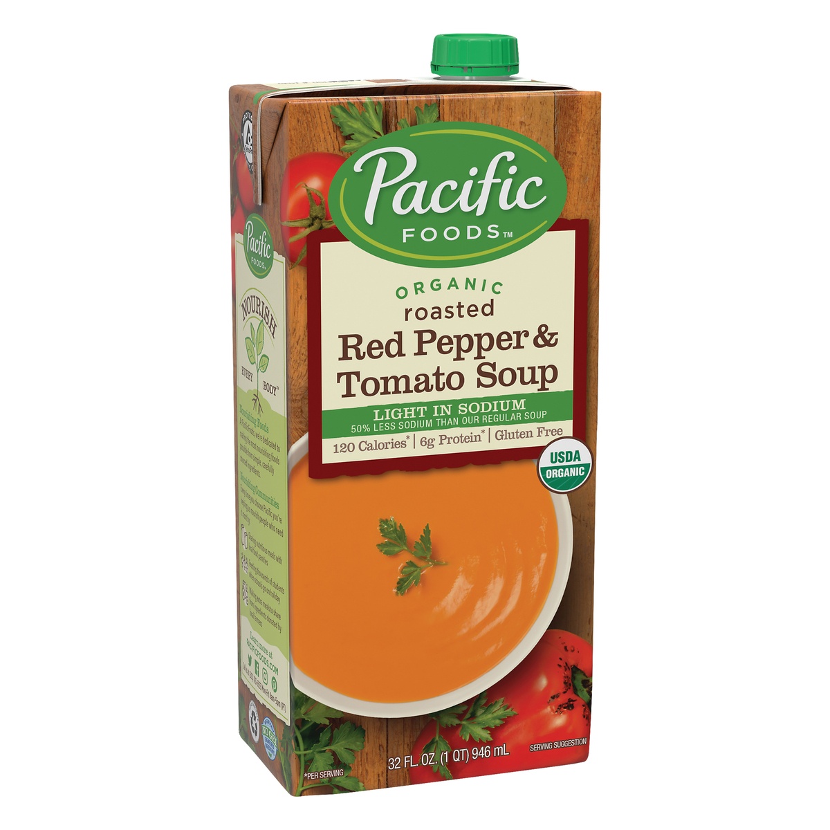 slide 2 of 9, Pacific Organic Roasted Red Pepper Tomato Soup, 32 fl oz
