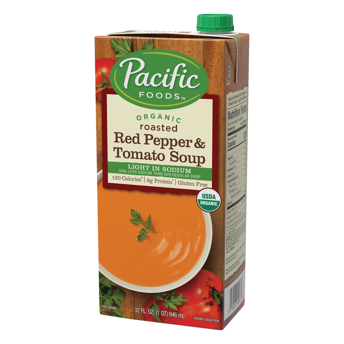 slide 3 of 9, Pacific Organic Roasted Red Pepper Tomato Soup, 32 fl oz