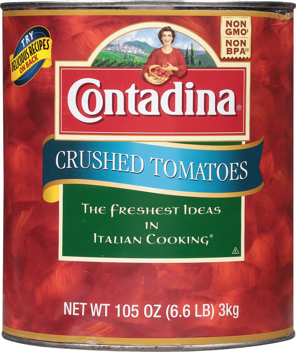 slide 6 of 14, Contadina Crushed Tomatoes 105 oz, 