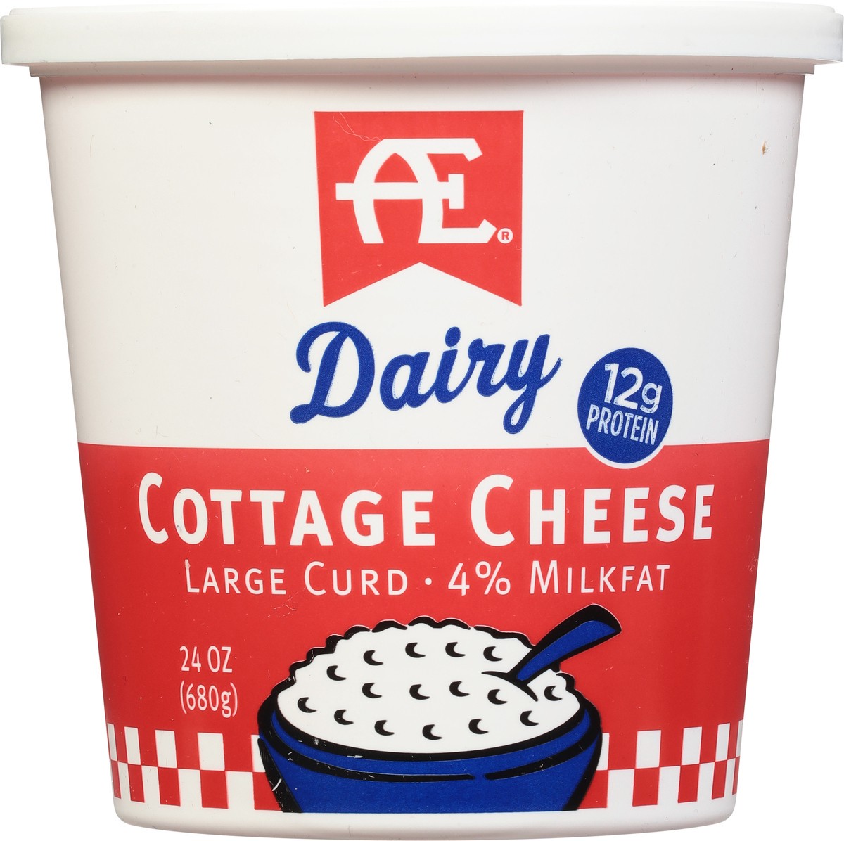 slide 4 of 9, Anderson Erickson Dairy AE Dairy 4% Milkfat Large Curd Cottage Cheese 24 oz, 24 oz