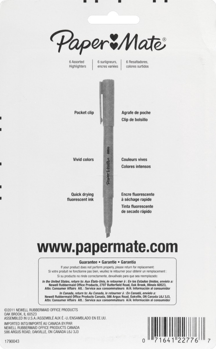 slide 6 of 6, Paper Mate Papermate Highlighter 6 Pk, 6 ct