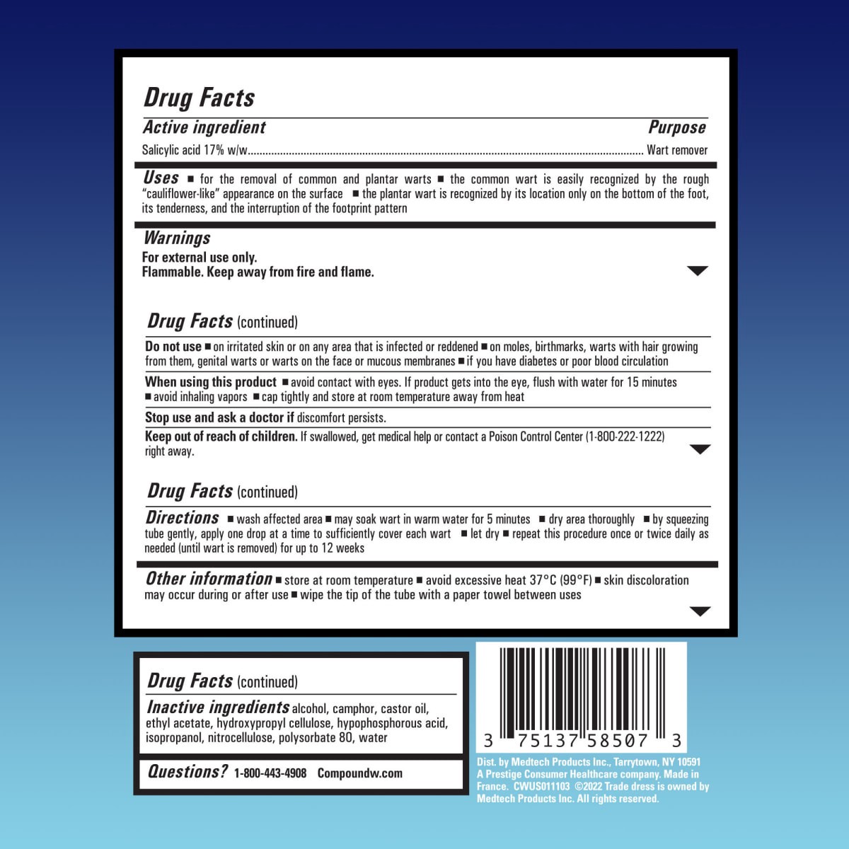 slide 12 of 29, Compound W Fast Acting Gel Wart Remover, 0.25 oz