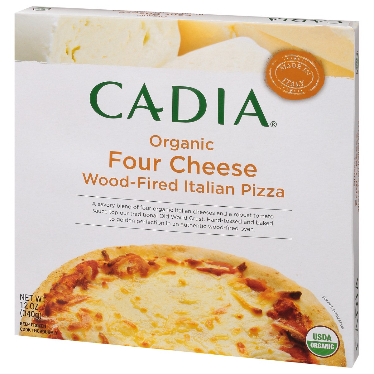 slide 5 of 14, Cadia Wood-Fired Organic Four Cheese Italian Pizza 12 oz, 12 oz